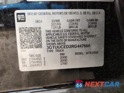 Zdjęcie 13 z 13 samochodu: 2024 GMC SIERRA K1500 ELEVATION VIN:3GTUUCED2RG447666 - miniatura
