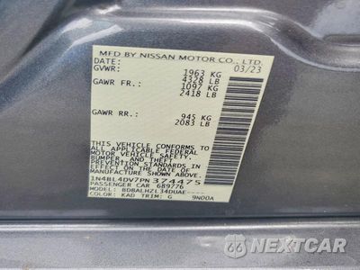 Zdjęcie 12 z 12 samochodu: 2023 NISSAN ALTIMA SV VIN:1N4BL4DV7PN374475 - miniatura