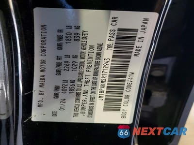 Zdjęcie 12 z 12 samochodu: 2024 MAZDA 3 SELECT SPORT VIN:JM1BPAKM5R1712943 - miniatura