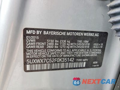 Zdjęcie 13 z 13 samochodu: 2015 BMW X3 XDRIVE35I VIN:5UXWX7C52F0K35142 - miniatura
