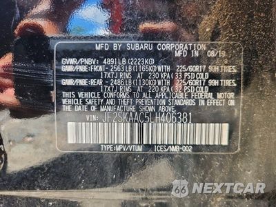 Zdjęcie 12 z 12 samochodu: 2020 SUBARU FORESTER VIN:JF2SKAAC5LH406381 - miniatura