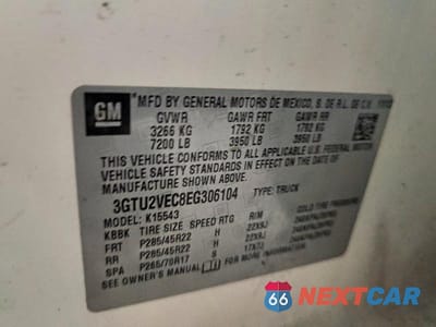 Zdjęcie 12 z 12 samochodu: 2014 GMC SIERRA K1500 SLT VIN:3GTU2VEC8EG306104 - miniatura