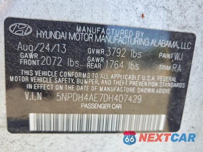 Zdjęcie 12 z 12 samochodu: 2013 HYUNDAI ELANTRA GLS VIN:5NPDH4AE7DH407429 - miniatura