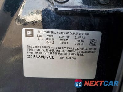 Zdjęcie 12 z 12 samochodu: 2017 CADILLAC XTS PREMIUM LUXURY VIN:2G61P5S33H9127835 - miniatura