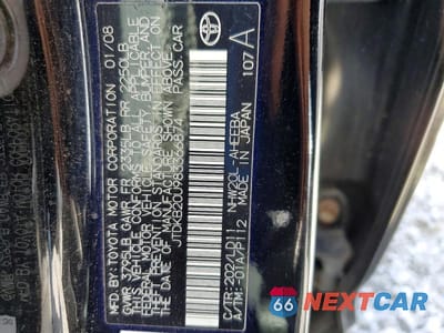Zdjęcie 12 z 12 samochodu: 2008 TOYOTA PRIUS BASE VIN:JTDKB20U983366874 - miniatura