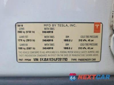 Zdjęcie 13 z 13 samochodu: 2018 TESLA MODEL S VIN:5YJSA1E24JF281793 - miniatura