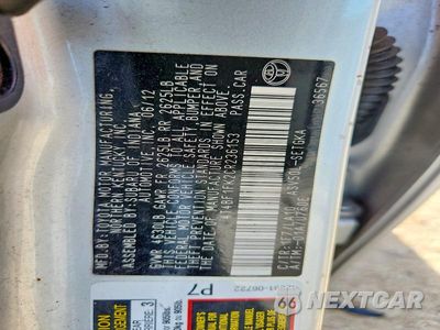 Zdjęcie 12 z 12 samochodu: 2012 TOYOTA CAMRY XLE VIN:4T4BF1FK2CR236153 - miniatura