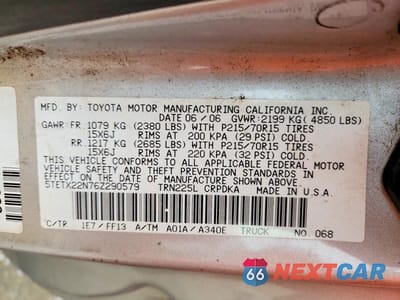 Zdjęcie 12 z 12 samochodu: 2006 TOYOTA TACOMA ACCESS CAB VIN:5TETX22N76Z290579 - miniatura