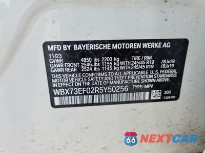 Zdjęcie 13 z 13 samochodu: 2024 BMW X1 XDRIVE28I VIN:WBX73EF02R5Y50256 - miniatura