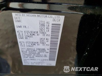 Zdjęcie 13 z 13 samochodu: 2014 NISSAN PATHFINDER SL VIN:5N1AR2MN8EC711099 - miniatura