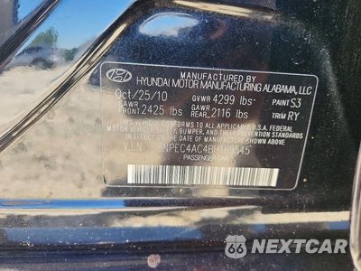 Zdjęcie 12 z 12 samochodu: 2011 HYUNDAI SONATA SE VIN:5NPEC4AC4BH189545 - miniatura