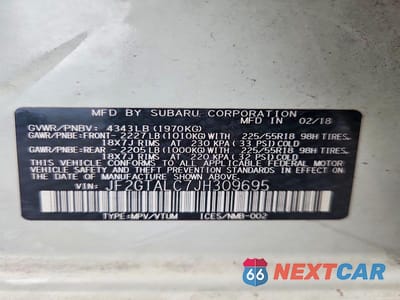Zdjęcie 13 z 13 samochodu: 2018 SUBARU CROSSTREK LIMITED VIN:JF2GTALC7JH309695 - miniatura