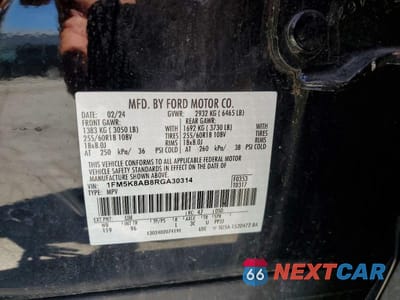 Zdjęcie 13 z 13 samochodu: 2024 FORD EXPLORER VIN:1FM5K8AB8RGA30314 - miniatura