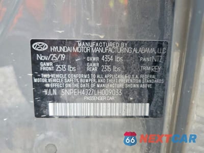 Zdjęcie 12 z 12 samochodu: 2020 HYUNDAI SONATA LIMITED VIN:5NPEH4J27LH009033 - miniatura