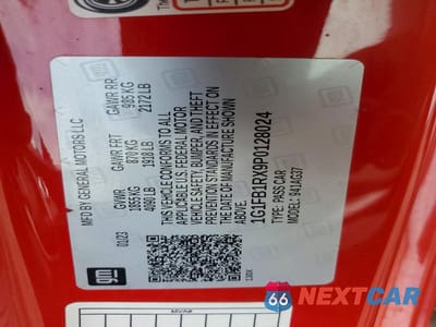 Zdjęcie 12 z 12 samochodu: 2023 CHEVROLET CAMARO LS VIN:1G1FB1RX9P0128024 - miniatura