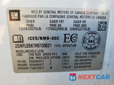 Zdjęcie 13 z 13 samochodu: 2017 CHEVROLET EQUINOX LS VIN:2GNFLEEK7H6130621 - miniatura