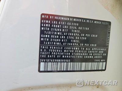 Zdjęcie 13 z 13 samochodu: 2022 VOLKSWAGEN TIGUAN S VIN:3VV1B7AX9NM060903 - miniatura