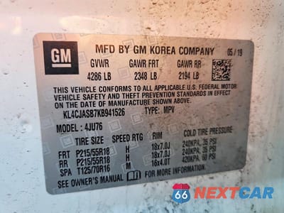 Zdjęcie 14 z 14 samochodu: 2019 BUICK ENCORE PREFERRED VIN:KL4CJASB7KB941526 - miniatura