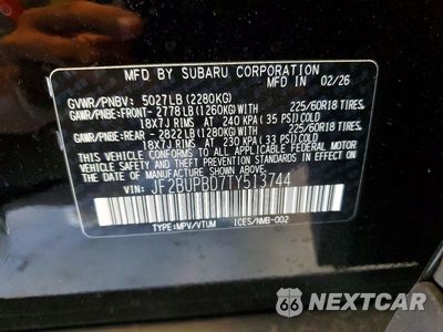 Zdjęcie 14 z 14 samochodu: 2026 SUBARU OUTBACK PREMIUM VIN:JF2BUPBD7TY513744 - miniatura