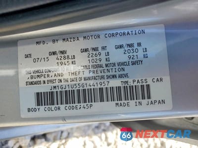 Zdjęcie 13 z 13 samochodu: 2016 MAZDA 6 SPORT VIN:JM1GJ1U55G1441957 - miniatura
