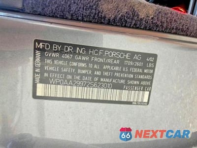 Zdjęcie 10 z 10 samochodu: 2002 PORSCHE 911 CARRERA 2 VIN:WP0AA29972S623010 - miniatura