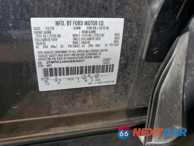 Zdjęcie 14 z 14 samochodu: 2019 FORD EDGE SEL VIN:2FMPK3J90KBB36021 - miniatura