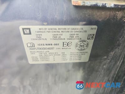 Zdjęcie 13 z 13 samochodu: 2013 GMC TERRAIN SLE VIN:2GKFLTEKXD6348287 - miniatura