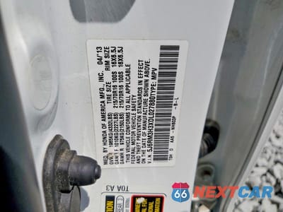 Zdjęcie 13 z 13 samochodu: 2013 HONDA CR-V LX VIN:5J6RM3H3XDL027880 - miniatura