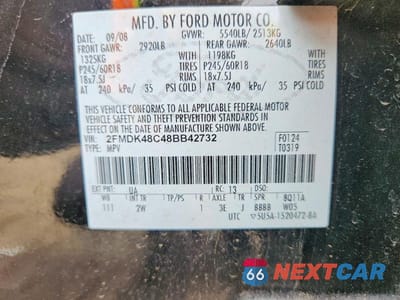 Zdjęcie 13 z 13 samochodu: 2008 FORD EDGE SEL VIN:2FMDK48C48BB42732 - miniatura