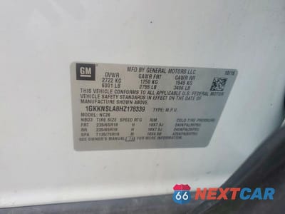Zdjęcie 14 z 14 samochodu: 2017 GMC ACADIA SLE VIN:1GKKNSLA8HZ178339 - miniatura