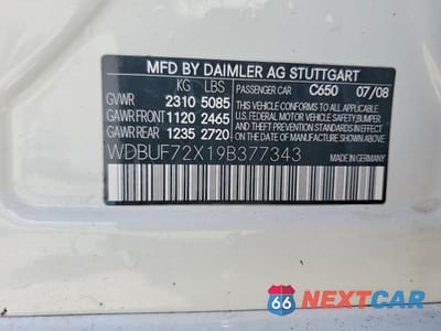Zdjęcie 12 z 12 samochodu: 2009 MERCEDES-BENZ E 550 VIN:WDBUF72X19B377343 - miniatura