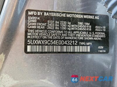 Zdjęcie 13 z 13 samochodu: 2014 BMW X3 XDRIVE28I VIN:5UXWX9C54E0D43212 - miniatura