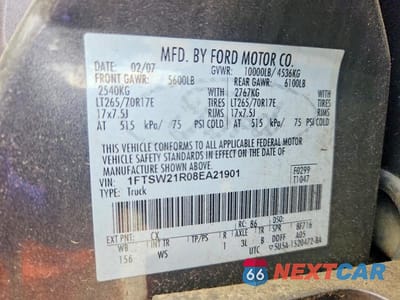 Zdjęcie 12 z 12 samochodu: 2008 FORD F250 SUPER DUTY VIN:1FTSW21R08EA21901 - miniatura