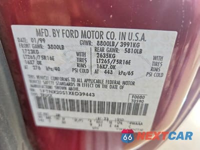 Zdjęcie 12 z 12 samochodu: 1999 FORD F250 SUPER DUTY VIN:1FTNX20S1XED39443 - miniatura