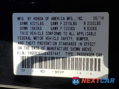 Zdjęcie 12 z 12 samochodu: 2014 HONDA ACCORD SPORT VIN:1HGCR2E5XEA261447 - miniatura