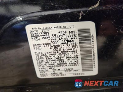 Zdjęcie 12 z 12 samochodu: 2012 NISSAN ROGUE S VIN:JN8AS5MT5CW258651 - miniatura