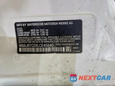 Zdjęcie 13 z 13 samochodu: 2020 BMW 530 XI VIN:WBAJR7C0XLCE45640 - miniatura