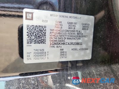 Zdjęcie 13 z 13 samochodu: 2018 CHEVROLET SUBURBAN VIN:1GNSKHKC4JR238611 - miniatura