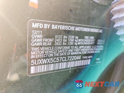 Zdjęcie 13 z 13 samochodu: 2012 BMW X3 XDRIVE28I VIN:5UXWX5C57CL722044 - miniatura