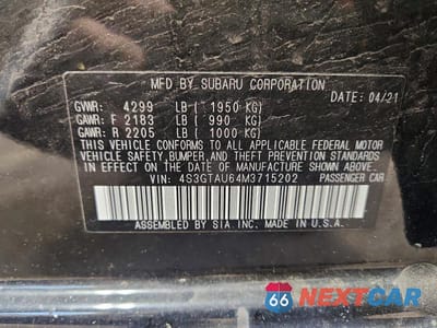 Zdjęcie 14 z 14 samochodu: 2021 SUBARU IMPREZA LIMITED VIN:4S3GTAU64M3715202 - miniatura