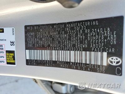 Zdjęcie 12 z 12 samochodu: 2024 TOYOTA COROLLA LE VIN:5YFB4MDE5RP093336 - miniatura