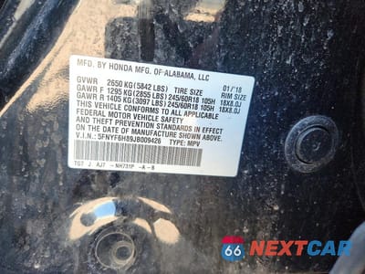 Zdjęcie 13 z 13 samochodu: 2018 HONDA PILOT EXL VIN:5FNYF6H89JB009426 - miniatura
