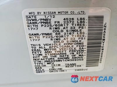 Zdjęcie 12 z 12 samochodu: 2012 NISSAN ROGUE S VIN:JN8AS5MV1CW389058 - miniatura