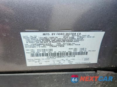 Zdjęcie 12 z 12 samochodu: 2013 FORD TAURUS LIMITED VIN:1FAHP2J88DG136958 - miniatura