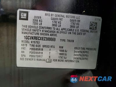Zdjęcie 12 z 12 samochodu: 2014 CHEVROLET SILVERADO K1500 LT VIN:1GCVKRECXEZ388669 - miniatura