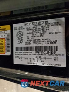 Zdjęcie 12 z 12 samochodu: 2020 FORD MUSTANG VIN:1FA6P8TH2L5148704 - miniatura