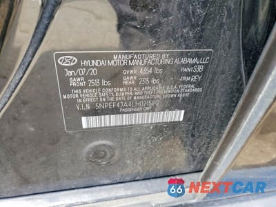 Zdjęcie 12 z 12 samochodu: 2020 HYUNDAI SONATA SEL VIN:5NPEF4JA4LH021590 - miniatura