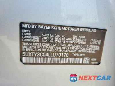 Zdjęcie 13 z 13 samochodu: 2020 BMW X3 SDRIVE30I VIN:5UXTY3C04LLU70178 - miniatura