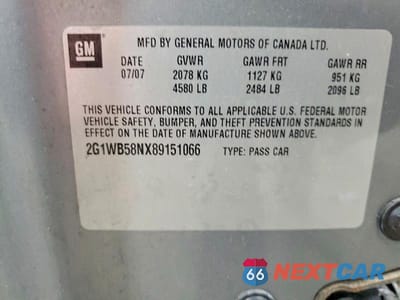 Zdjęcie 12 z 12 samochodu: 2008 CHEVROLET IMPALA LS VIN:2G1WB58NX89151066 - miniatura