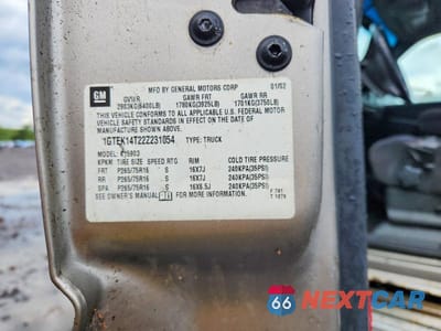 Zdjęcie 12 z 12 samochodu: 2002 GMC NEW SIERRA K1500 VIN:1GTEK14T22Z231054 - miniatura